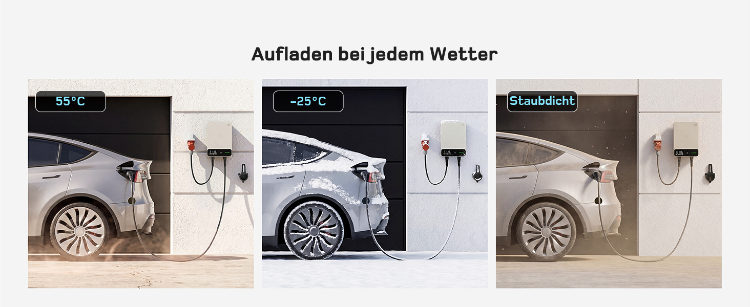 Wallbox 11 кВт з Wi-Fi та кабелем Type 2 7,5м, 3-фазне зарядне для електромобілів (BEV/PHEV), 6-16A, 400V, RCD Type A 30mA/DC 6mA, IP54, чорний. Зарядна станція для дому.