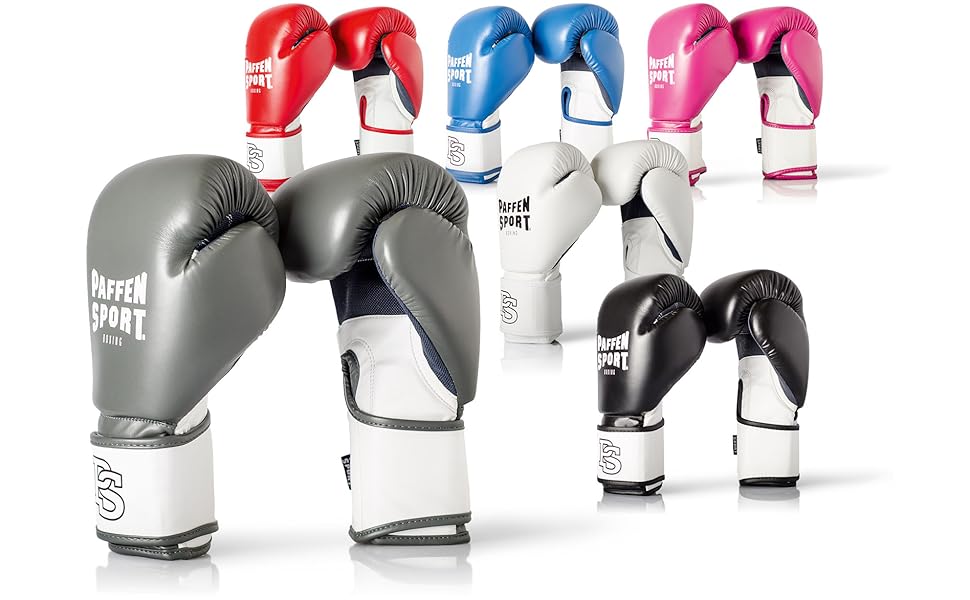 Боксерські рукавички Paffen Sport FIT з дихаючою сіткою на долоні для боксу, кікбоксингу, муай-тай, K1 та інших єдиноборств, рожевий/білий (чорний/білий, 16UZ)