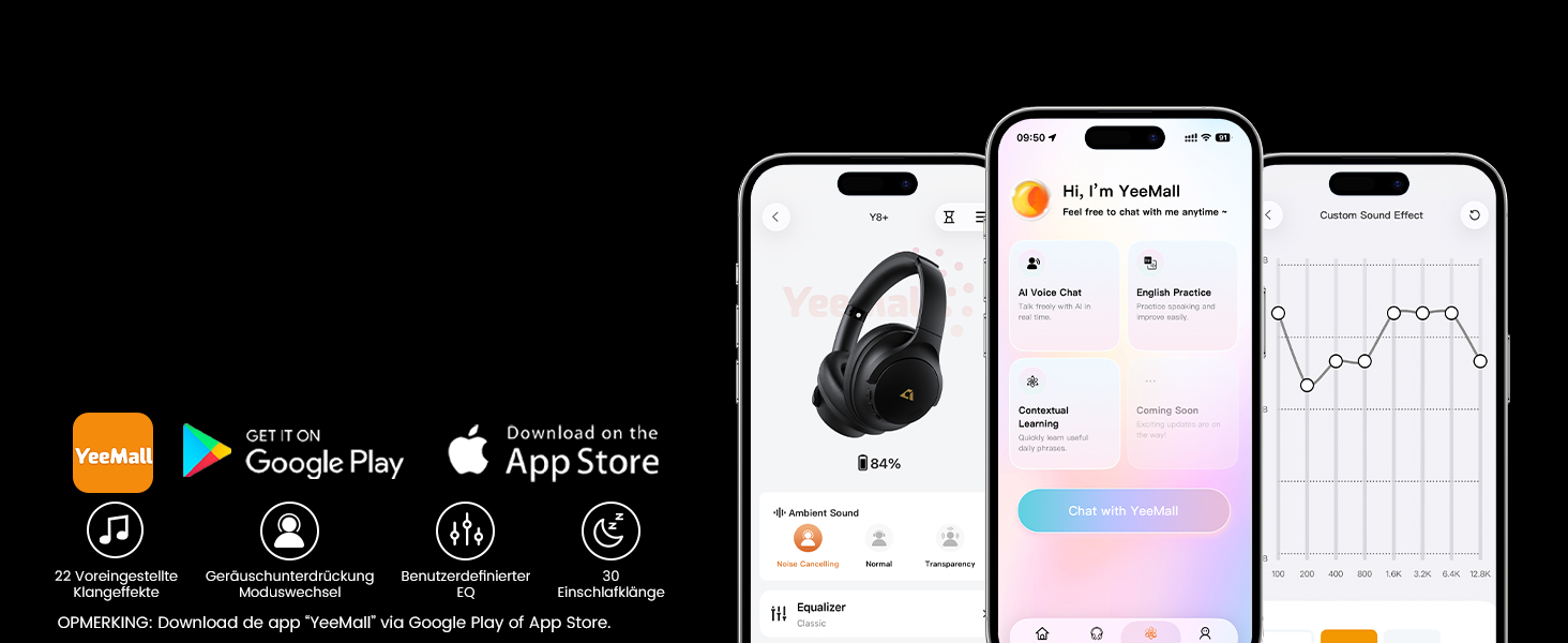Навушники бездротові 1Mii AI Y8+ Bluetooth 6.0 з активним шумозаглушенням LDAC, 100 годин роботи, бежеві