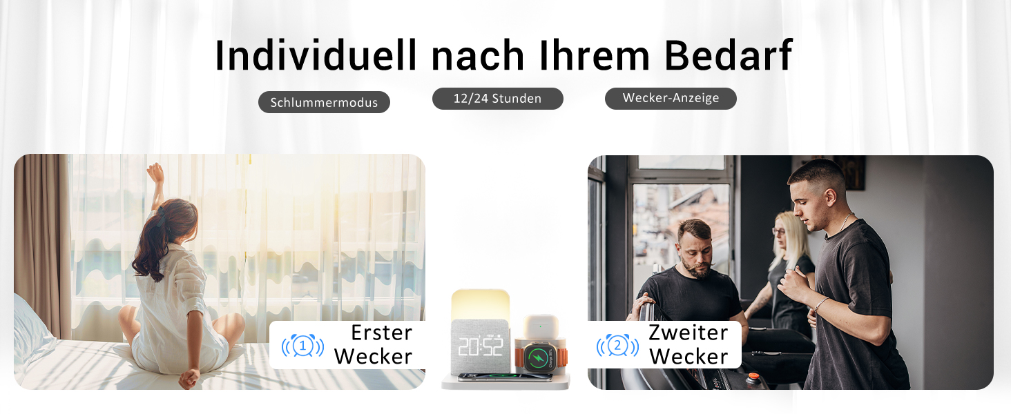 Бездротова зарядна станція 3-в-1 COLSUR для iPhone, Apple Watch, AirPods, 15W, нічна лампа з годинником, чорна