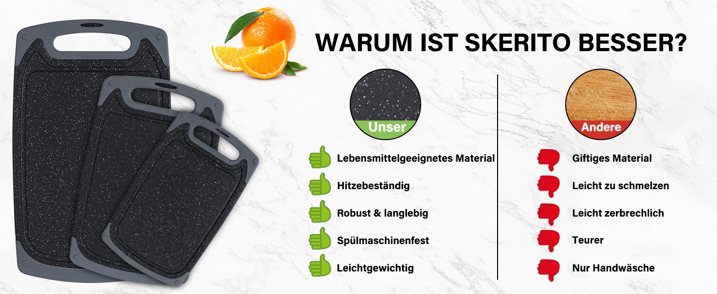 Набір обробних дощок для кухні з неслизькими ніжками та канавкою для соку, BPA-free, чорний