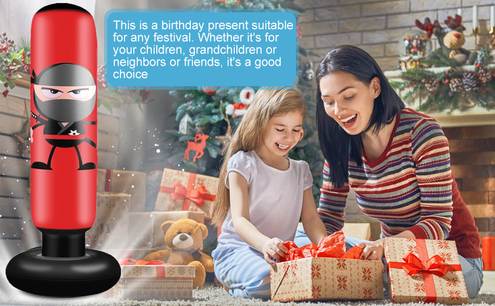 Дитячий боксерський мішок EIVONDA 160см з рукавичками та насосом для боксу, MMA, карате, таеквондо. Чорний