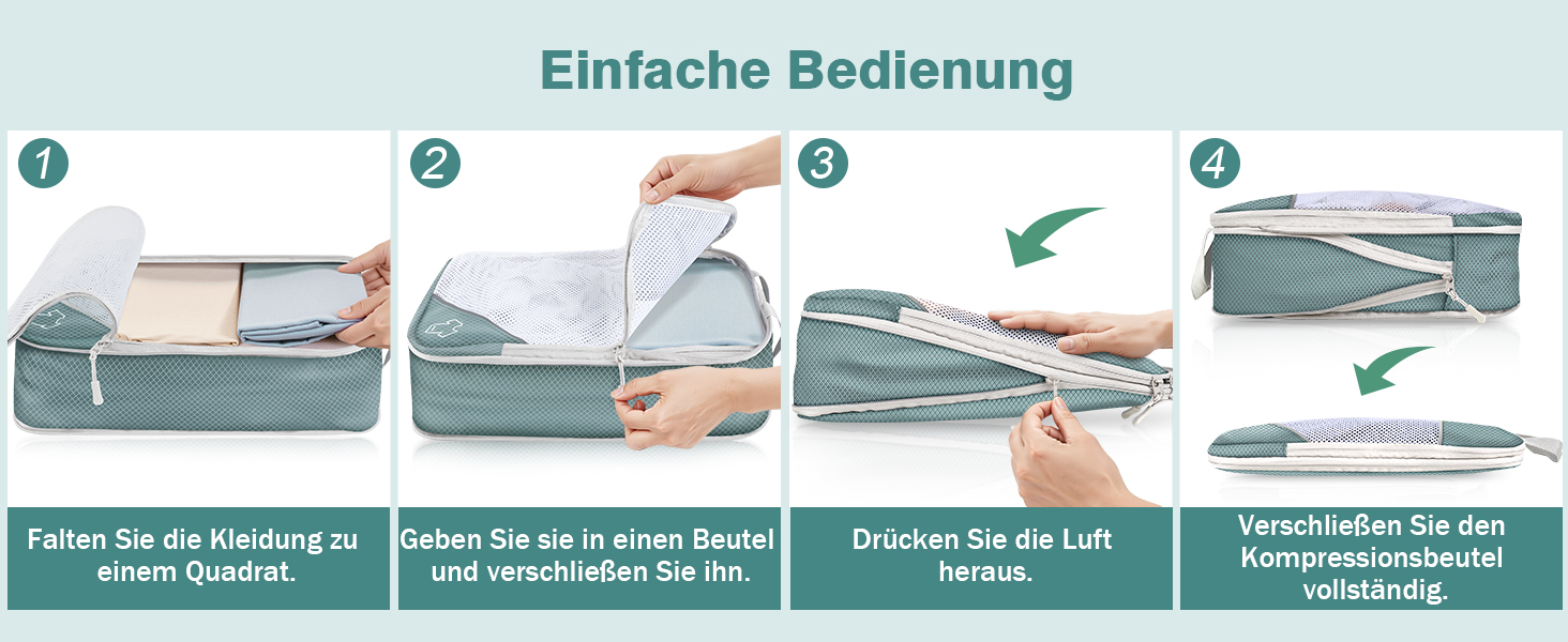 Органайзер для валізи, набір Packing Cubes (9 шт.) з компресією та чохлом для взуття, сірий. Водонепроникні та дихаючі кишені для подорожей та переїзду.