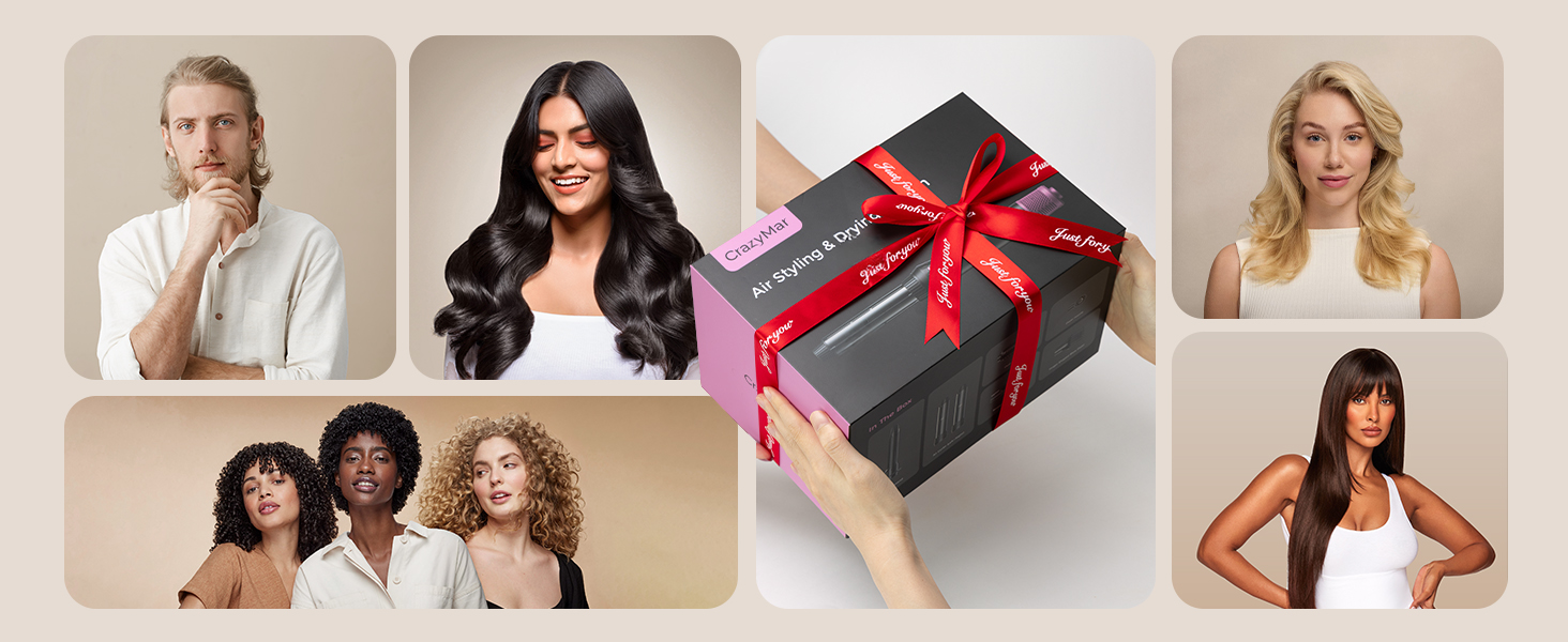 Фен-щітка Rundbürstenföhn 7-в-1 Airstyler з іонізацією, 110 000 об/хв. Професійний стайлер для волосся: локони, укладка, об'єм, випрямлення. Чорний