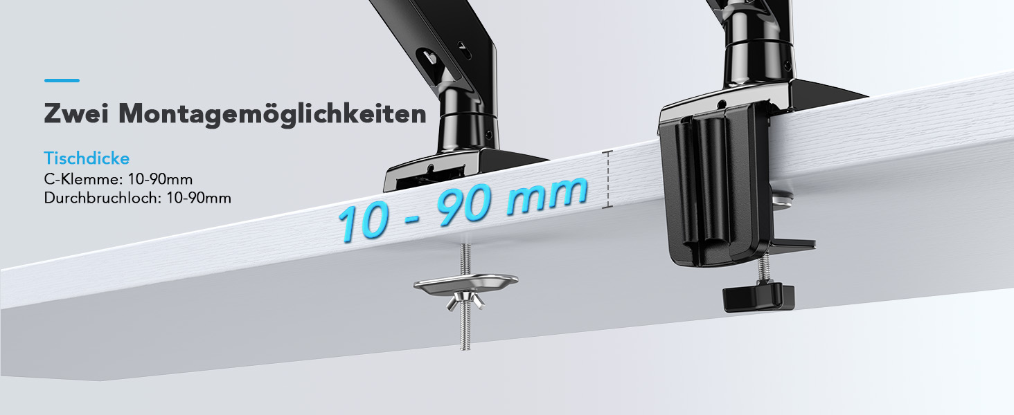 Кріплення для монітора HUANUO, 49 дюймів, ультраширокий, до 12 кг, з USB, VESA 75x75/100x100 мм, чорний