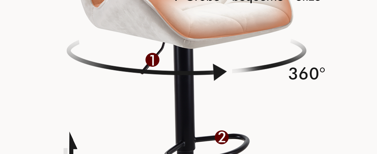 WangPangzi Adjustable Bar Stools 2-Pack with Backrest - Padded Leatherette & Steel Kitchen Bar Chairs with Footrest - for Counter Height, Kitchen, Hotel, Bar Use (Black)