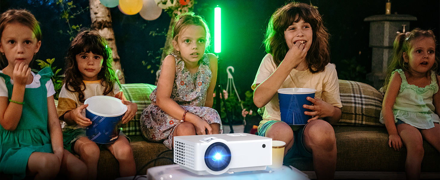 HOPVISION Beamer: Міні проектор Full HD 1080P з Bluetooth 5.1, 9500 Lumens, 4K підтримка, для дому та вулиці. Сумісний зі смартфоном, HDMI, USB, Pad, Fire Stick, PS5