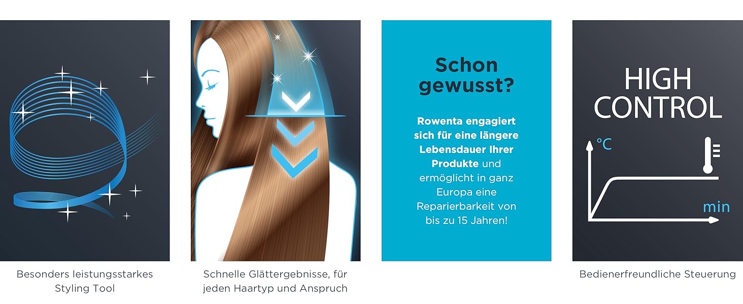 Випрямляч для волосся Rowenta Optiliss SF3210, керамічне покриття, 230°C, білий