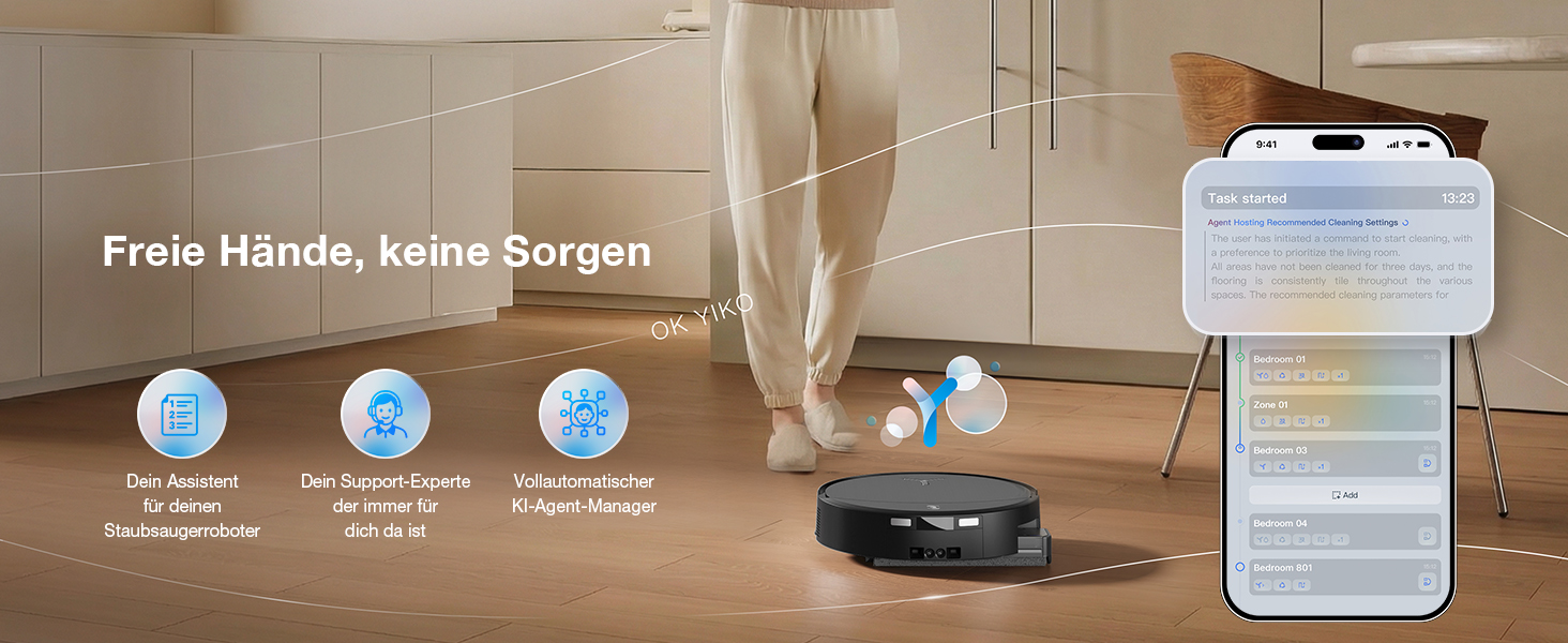 Робот-пилосос з функцією вологого прибирання ECOVACS T90 PRO Omni, 30 000 Па, PowerBoost, чорний
