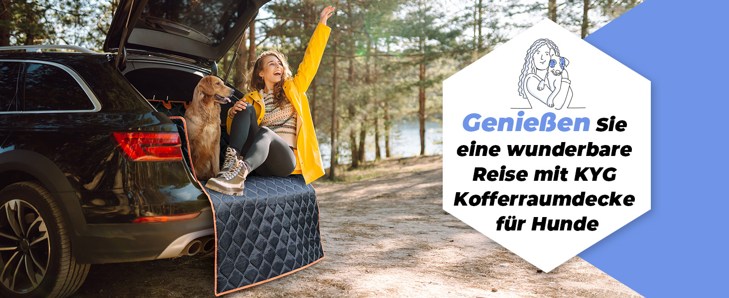 Захисна ковдра для собак у багажник авто KYG, 185x105 см, водовідштовхувальна, з захистом бокових панелей та краю, універсальна