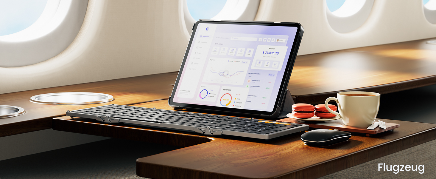 Бездротова клавіатура та миша ProtoArc XKM01, Bluetooth, QWERTZ, для iPad, Tablet, iPhone, Laptop, сірий колір