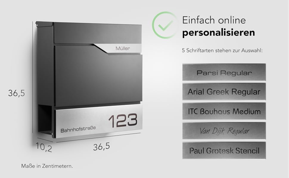 Поштовий ящик настінний Modern Manhattan антрацит RAL 7016 з газетницею та гравіюванням (без гравіювання). Нержавіюча сталь, стійкий до УФ-випромінювання