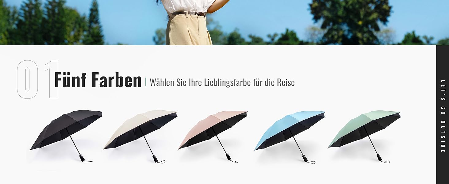 Чакіпі Чакіпі Парасолька велика, стійка до вітру, компактна для подорожей, автоматична, для жінок та чоловіків – кишеньковий парасолька, портативний UV-захист, чорний, 210T покриття, діаметр 97 см, 8 спиць, довжина 108 см