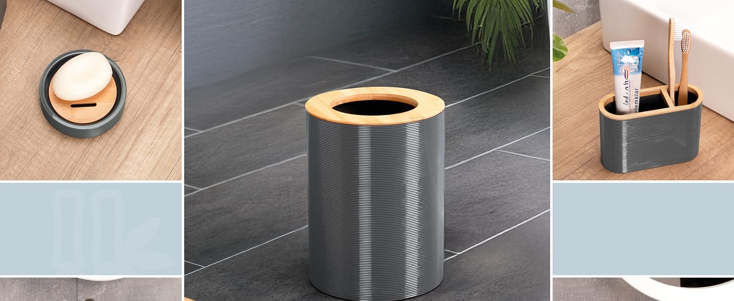 Підставка для мила Bremermann Segno з бамбука та пластику (чорна)