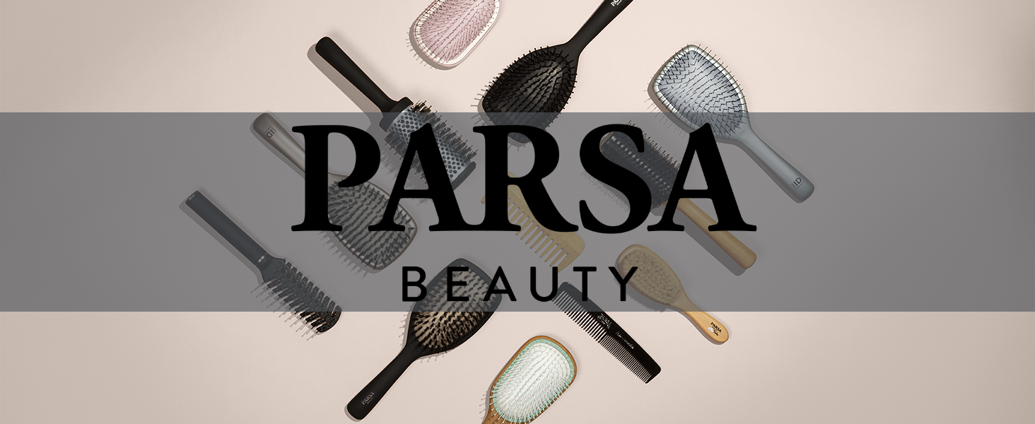 Професійна щітка для волосся PARSA Beauty з активними компонентами – для випрямлення та догляду, підходить для кучерявого та довгого волосся (з карбону та турмаліну)