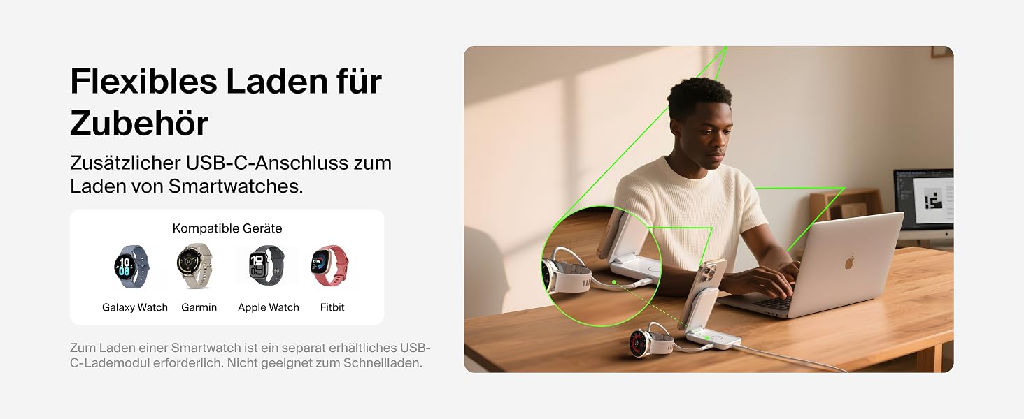 Беспроводная зарядка Belkin UltraCharge Qi 2.2 2-в-1 25W MagSafe сумісна для iPhone 17, iPhone Air, AirPods, Pixel – біла з USB-C адаптером 45W