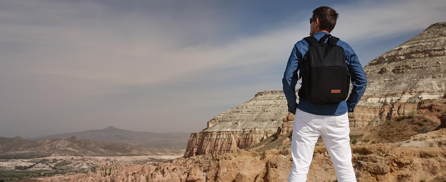 Чорний рюкзак для камери: захист від крадіжок, відділення для ноутбука 14