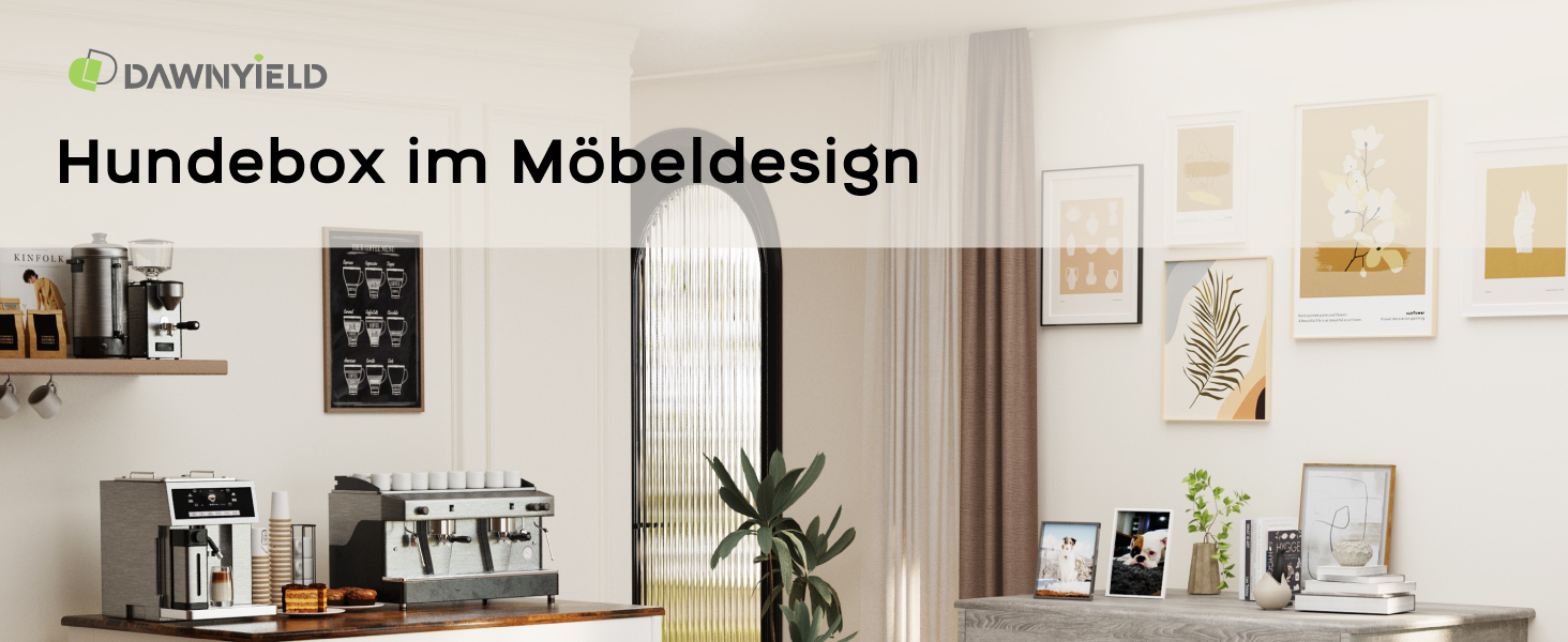 Кішка/песик: Дерев'яна будка для великих собак з ящиком, поворотна миска, сіра