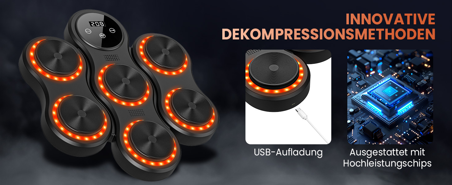 Музична боксівська машина IERAKOR з LED-підсвічуванням, Bluetooth, 9 режимів швидкості, для дорослих та дітей, чорна