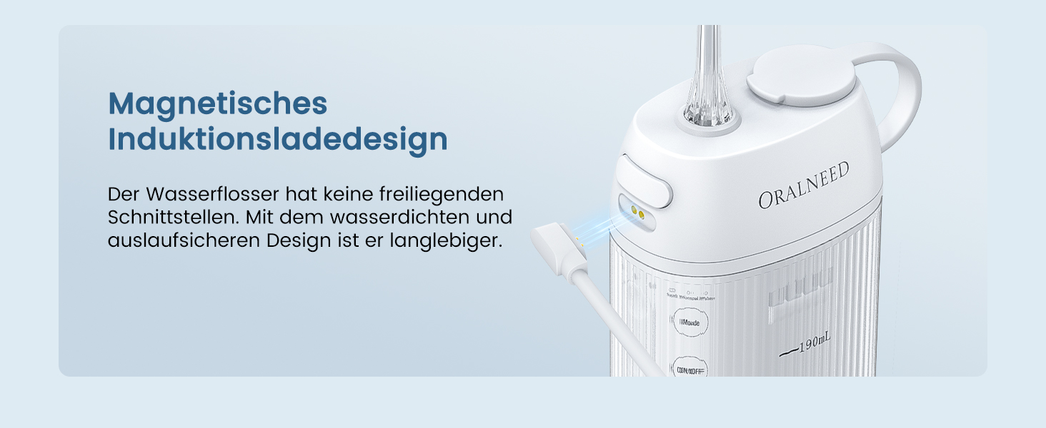 Портативний ірригатор Oralneed Mini Munddusche: 3 режими, IPX7, для дому та подорожей
