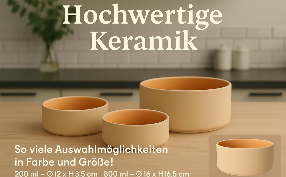 Миска для собак з кераміки, велика, 1.2л, антиковзаюча, бежево-зелена, Flamingo Anca, 1.2 л