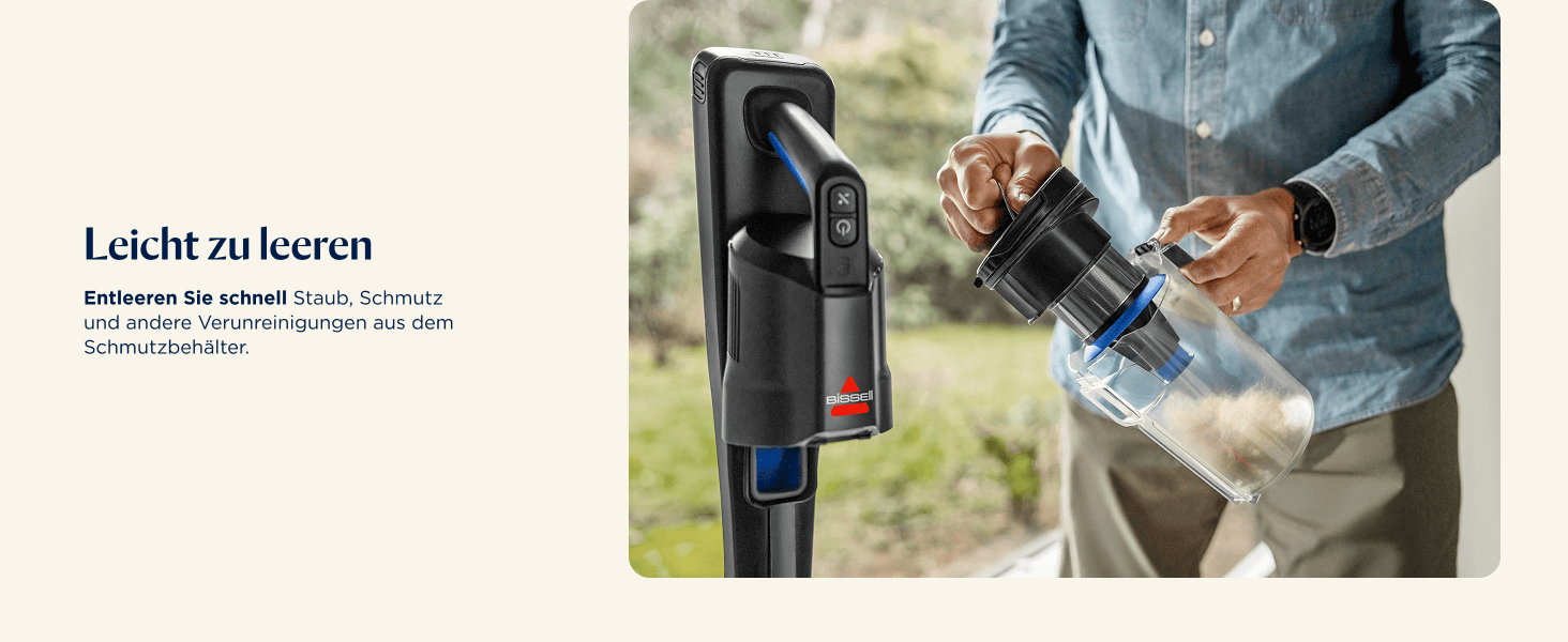 Бездротовий пилосос Bissell PowerClean FurGuard з акумулятором, 280W, самоочисна щітка, світло FurFinder, HEPA-фільтр, акумулятор 2500 mAh, час роботи 50 хв, щітка FurGuard 4091N для видалення шерсті тварин