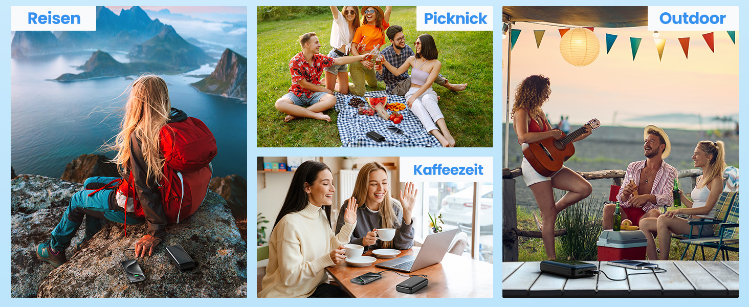 Power Bank 27000mAh з LED-дисплеєм, 22.5W PD20W USB-C, чорний. Сумісний з iPhone 16/15/14/13/12/11 Pro