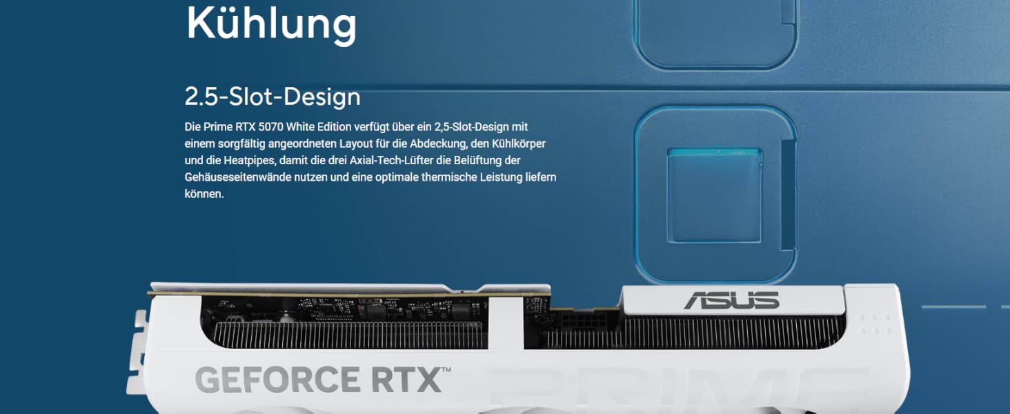 Відеокарта ASUS Prime GeForce RTX 5070 12GB GDDR7 OC Edition (біла, ігрова)