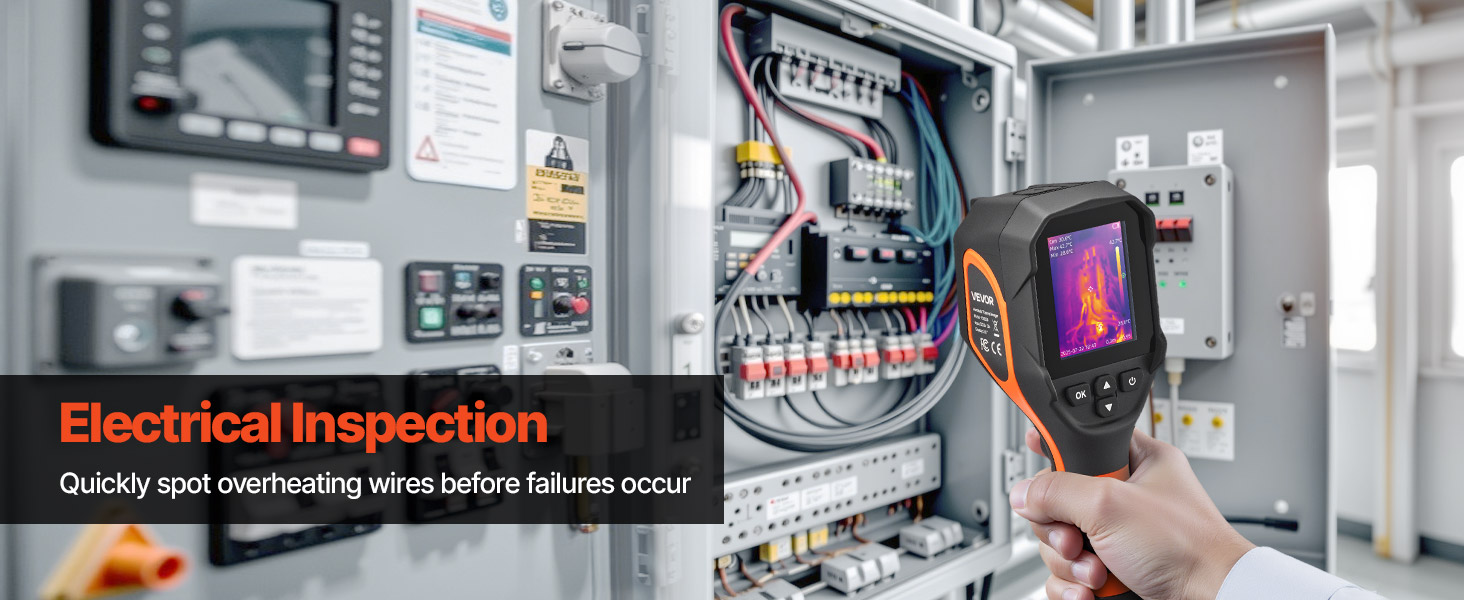 Тепловізор VEVOR з роздільною здатністю 320x240, термокамера з візуальною камерою 2MP, -20°C до 550°C, 4 режими та 6 колірних палітр