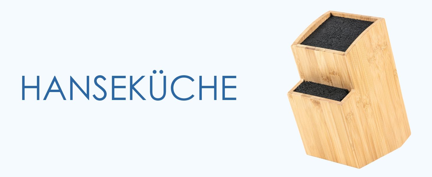 Дерев'яна підставка для ножів Hanseküche з бамбука, квадратна похила дошка-органайзер для кухні, коричнева