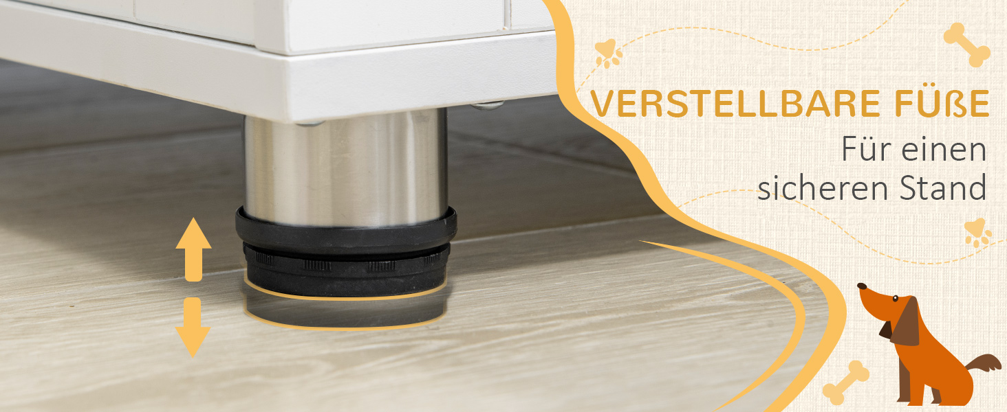 Клітка для собак PawHut з 2 дверцятами, знімний лежак, сучасна сталева собача будка для дому, підходить для великих собак до 30 кг, білий, 94x60x71,5 см