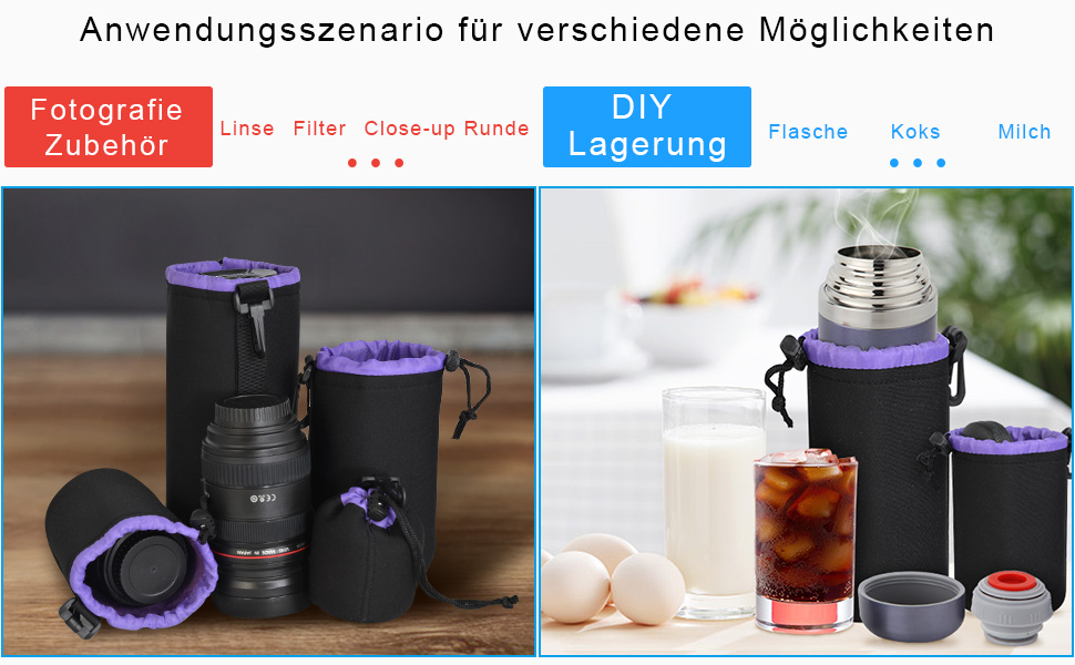 Водонепроникний захисний чохол для об'єктива CADeN: 4 розміри, неопрен, Canon, Nikon, Sony, Pentax, Tamron, Sigma