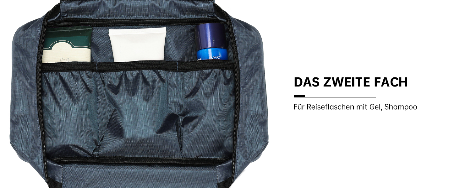 Сумка для туалетних аксесуарів на гачок, велика дорожня сумка-органайзер для жінок та чоловіків, 4-в-1 водонепроникна, армійний зелений (темно-синій)