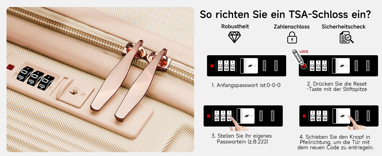 Набір валіз Homelux 3 шт. Бежевий, ABS, Hartschale (твердий корпус), M-L-XL, 1003-beige