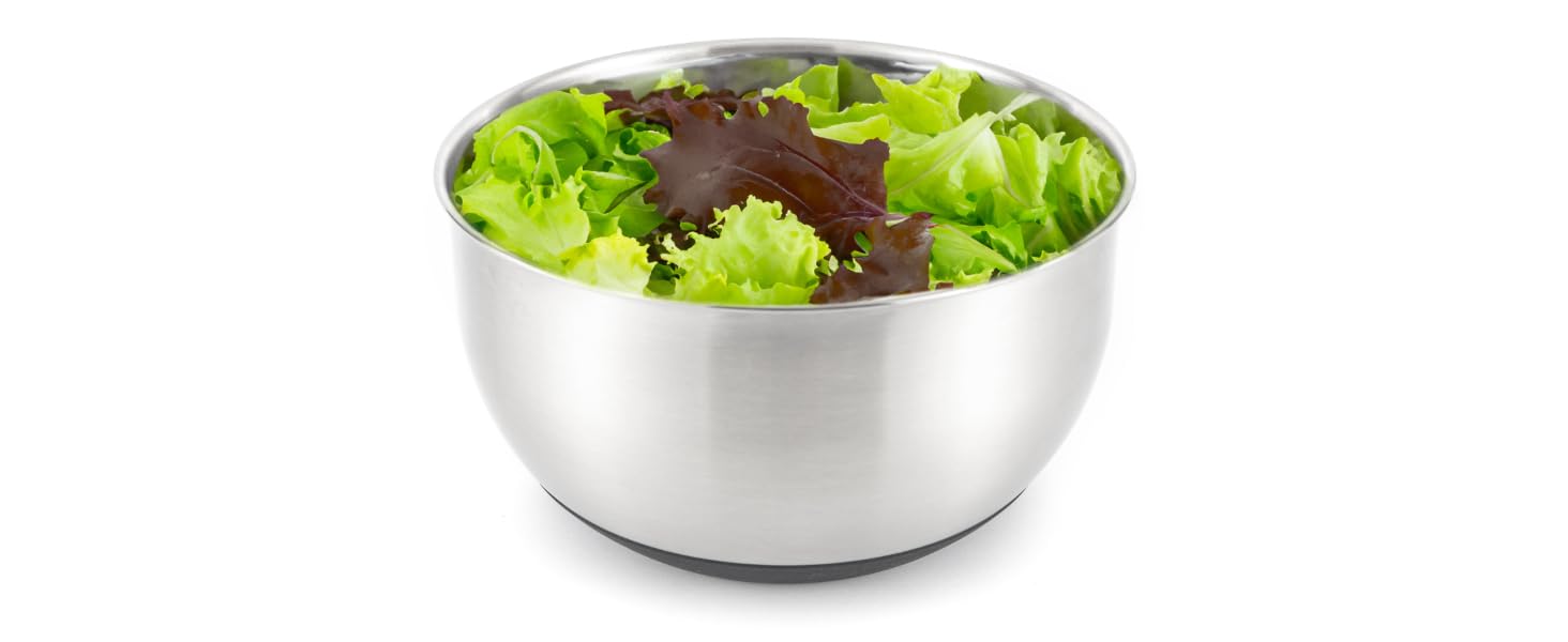 Салатниця-швидкокрутка з нержавіючої сталі – для миття, просушування та зберігання салату. BPA-free, об'єм 4,5 л, з ручним приводом