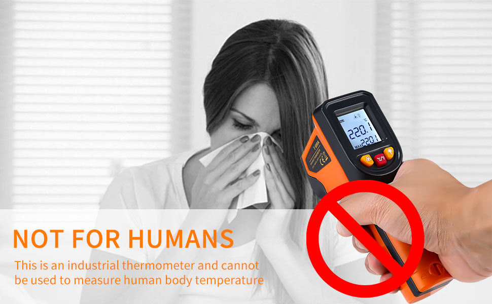 Інфрачервоний термометр цифровий -50°C～600°C: інструмент для вимірювання температури з лазерним цілевказівником та LCD дисплеєм (не для вимірювання температури тіла людини)