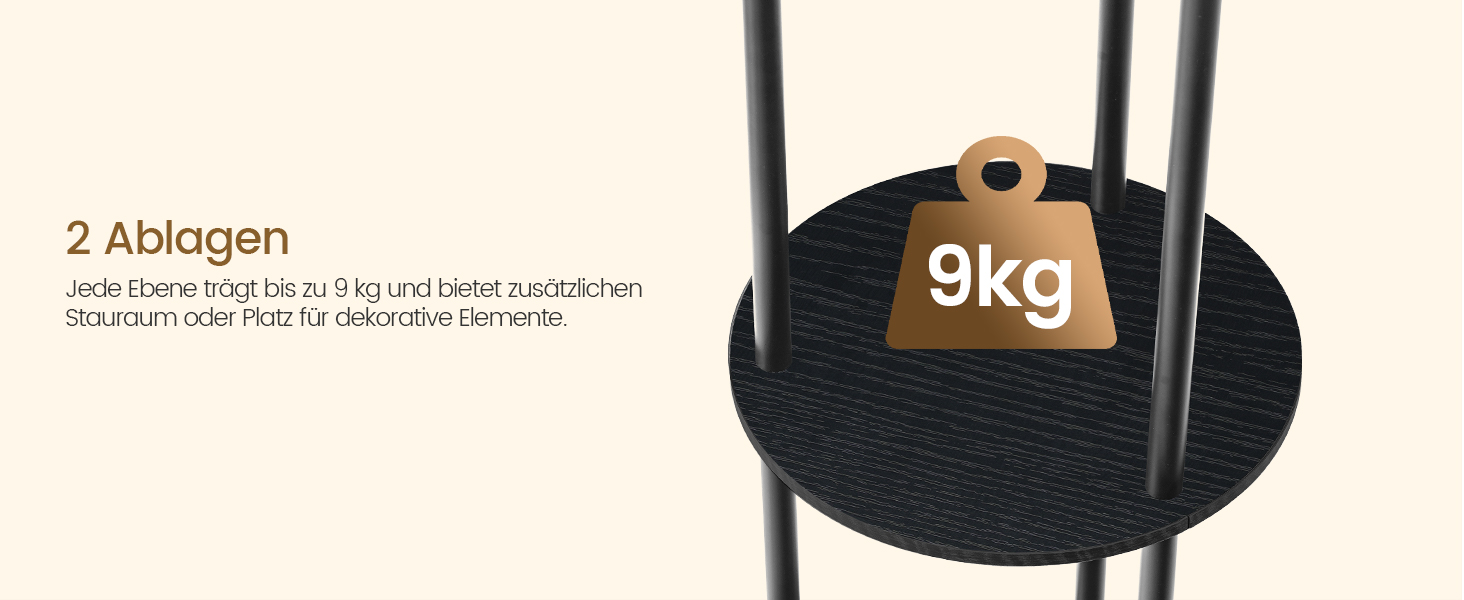 Стельова лампа для вітальні з поличкою, 3-хламкова лампа на ніжці з полицею Vintage, Бохо підлогова лампа з дерева з вимикачем на ніжці, патрон E27, ретро-дизайн, рустикальний коричнево-бежевий колір ZEF53LDD05 (Бежевий, Чорний)