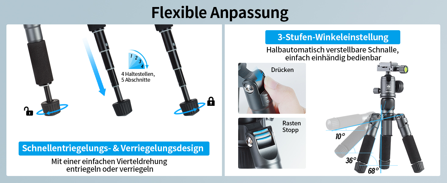 Штатив SIRUI AM-TT50: компактний, легкий, для камери та смартфона, до 10 кг, з кульковою головкою 360°