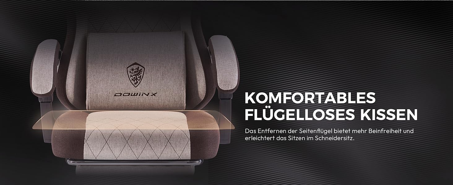 Ігровий крісло Dowinx з тканиною та пружинним сидінням, масажною підтримкою попереку, підніжкою для ніг, ергономічний дизайн, велике та високе, для офісу та ігор, 135 кг, коричневий