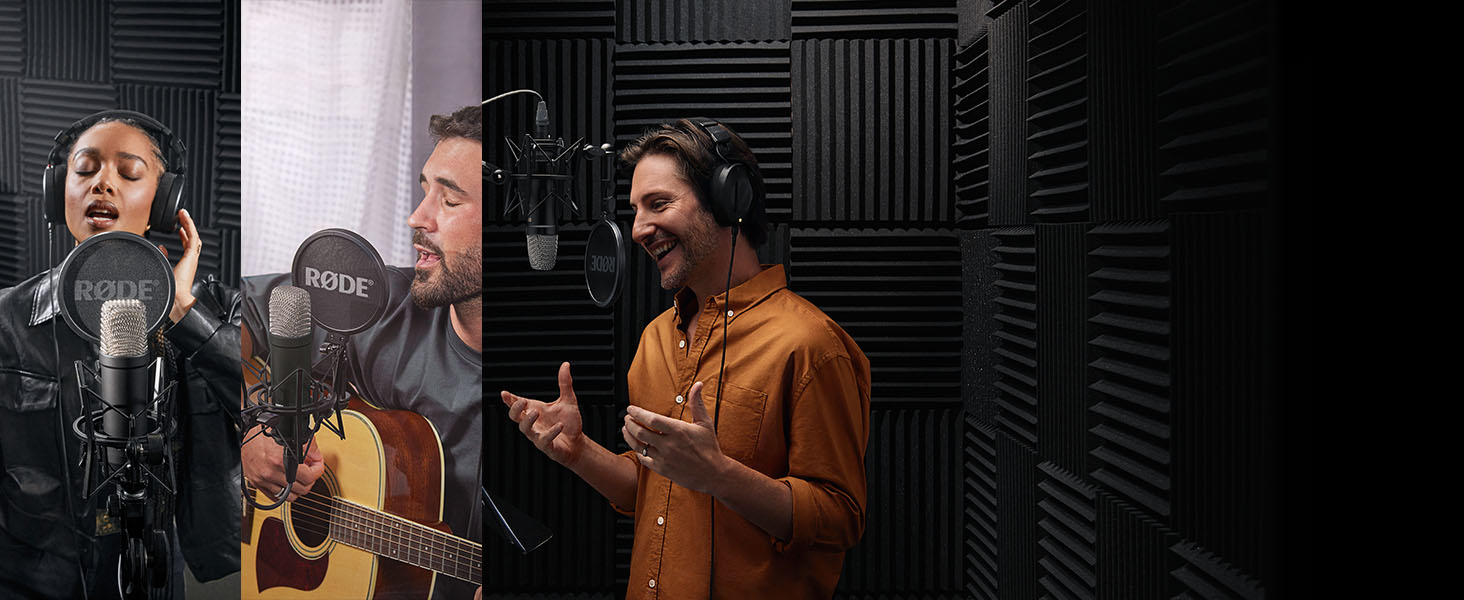 Мікрофон RØDE NT1 Signature Series: конденсаторний, з поп-фільтром, XLR-кабель для запису вокалу, музики, стрімінгу та подкастингу, чорний