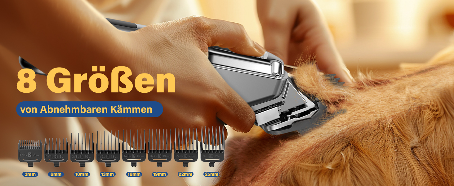 Професійна машинка для стрижки собак Oneisall 3-в-1: для густого хутра, тиха, для собак та котів, срібно-чорна