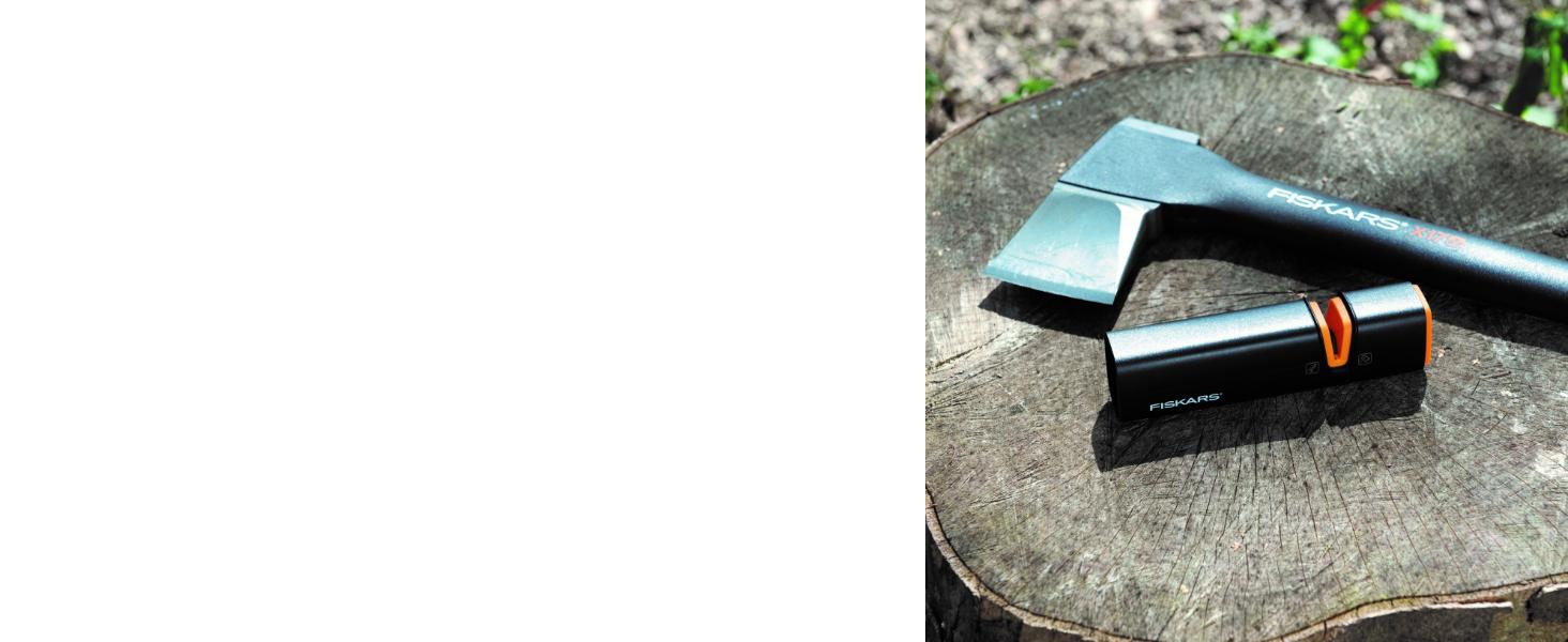 Точилка для ножів Fiskars Xsharp: керамічний точильний елемент, корпус з скловолокна, чорний/помаранчевий