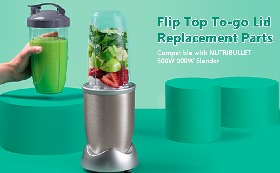 Комплект аксесуарів для Nutribullet: 2 чаші 940 мл (32 OZ) з кришками Flip Top, сумісні з блендерами 600W/900W, прозорі запасні стакани для соковижималки