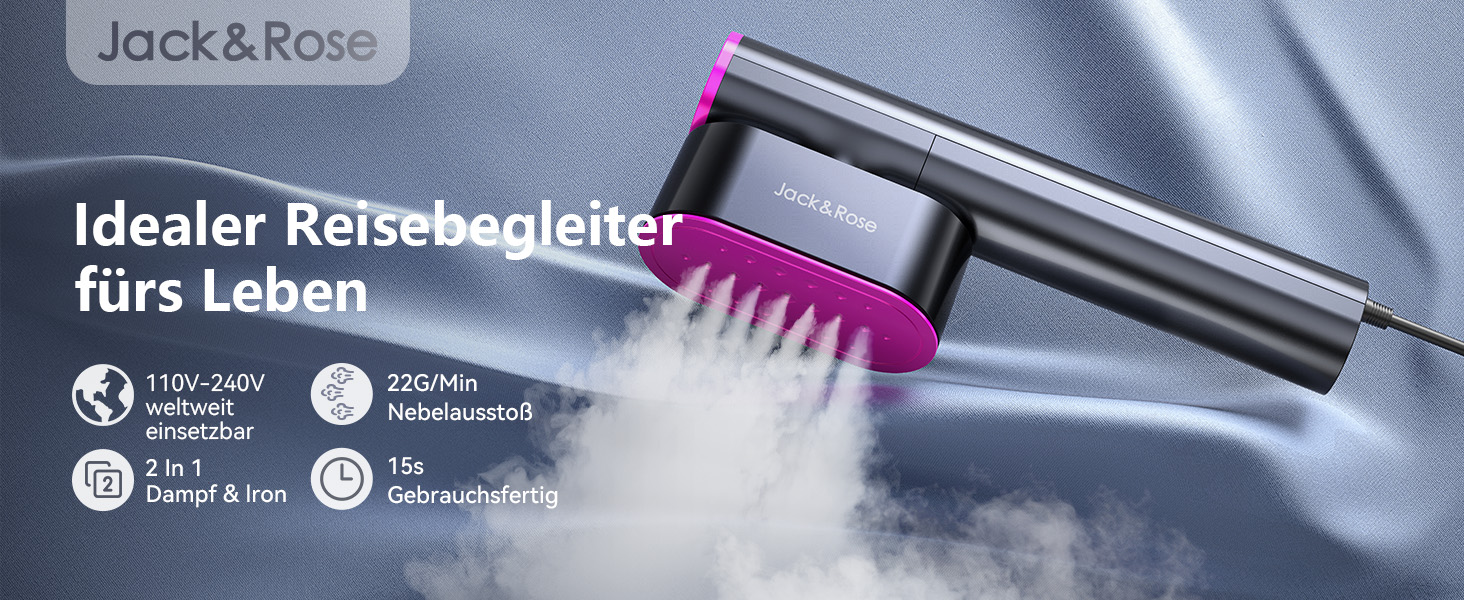 Портативний відпарювач для одягу 2-в-1 з регулюванням напруги 100-240V. Зелений (сірий). 1000W. Для подорожей