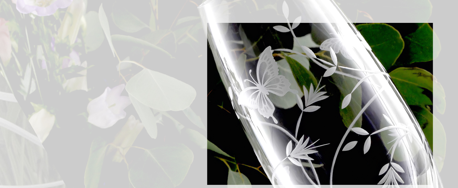 Скляна ваза Butterfly Zylinder - циліндрична ваза висотою 25 см, прозора, для елегантних акцентів