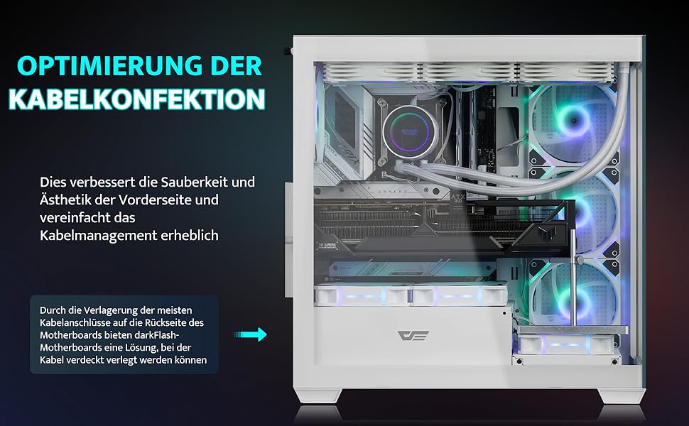 darkFlash DS900: Корпус для ПК ATX Mid-Tower з 4 PWM ARGB-вентиляторами, подвійна скляна панель, підтримка радіаторів водяного охолодження 360mm, USB Type-C, чорний