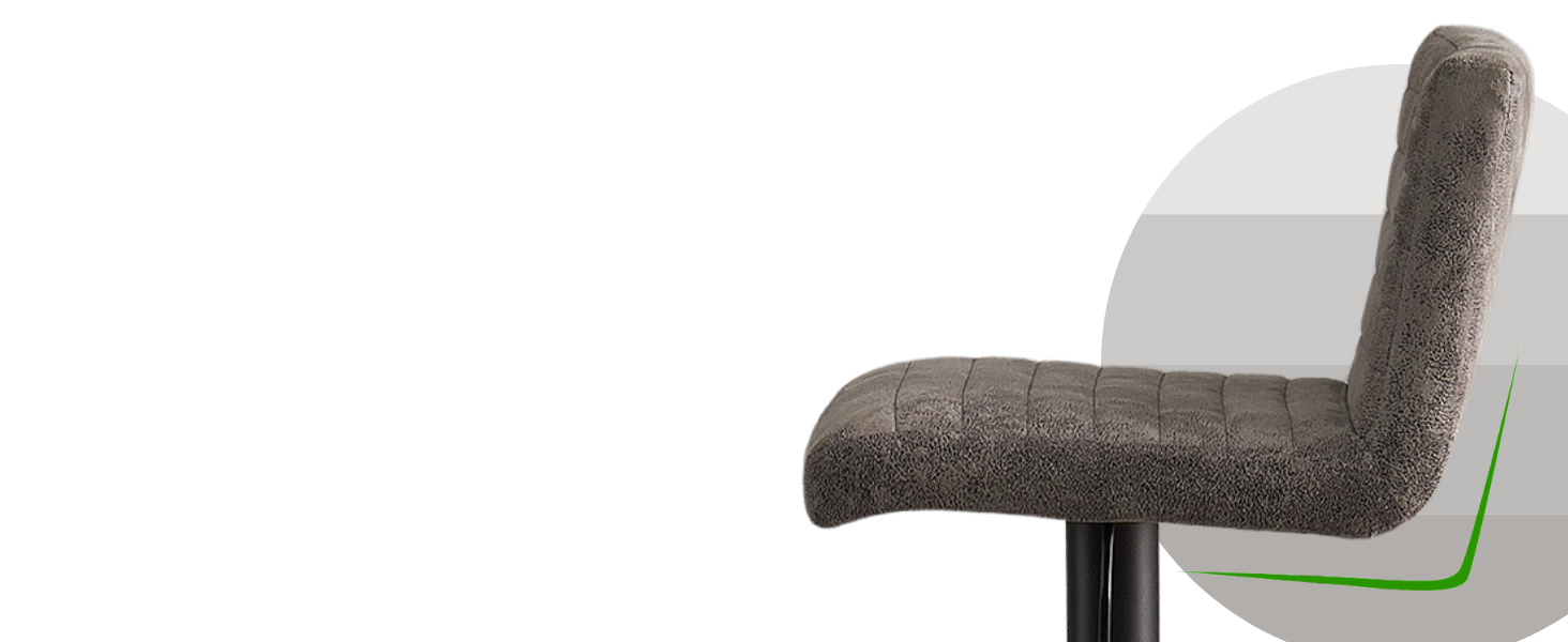 JYMTOM Adjustable Bar Stools Set - Velvet Padded Swivel Counter Stools for Bar, Kitchen, Bistro, Cafe & Dining Room (Set of 4, Grey)