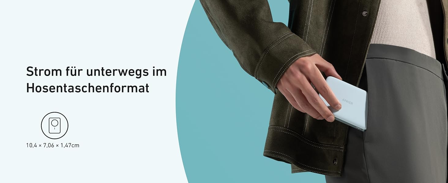 Powerbank Anker MagGo 10000mAh, Qi2, MagSafe, зелений: компактний зарядний пристрій для iPhone 16/15/14/13