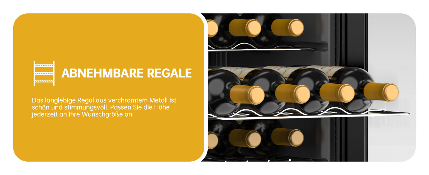 WIE 33 Liter Wine Fridge - 1 Zone Mini Wine Cooler with Glass Door & LED Touch Panel - Anti-UV Wine Storage for 28 Bottles