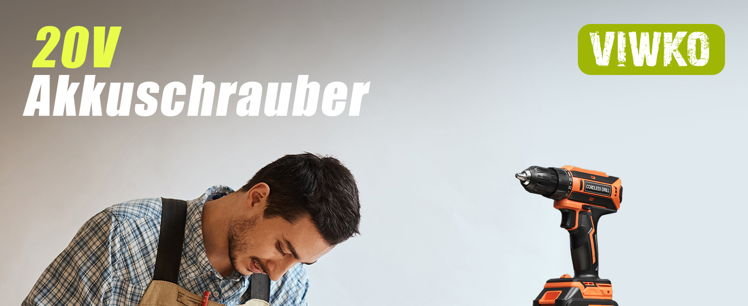 Акумуляторний шуруповерт-дрель 20V, 56 шт. в наборі, 42Nm, LED-підсвітка, для дому та ремонту